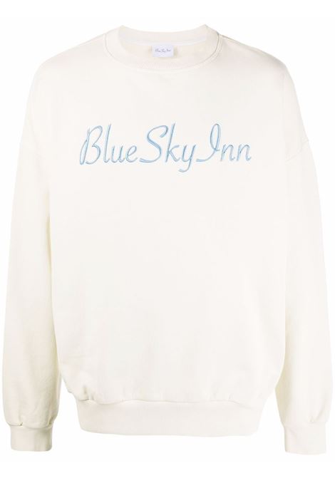 Beige logo-embroidered sweatshirt - men BLUE SKY INN | BS2101CN001CRM